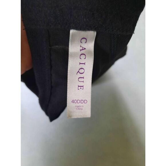 Cacique by Lane Bryant size 40DDD Black Smooth Lace Balconette Bra - Picture 3 of 4